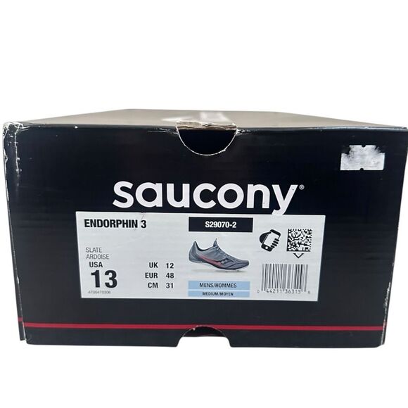 Saucony Men’s Size 13 Endorphin 3 Running Track Spikes Shoes S29070-2 Slate - Picture 11 of 11